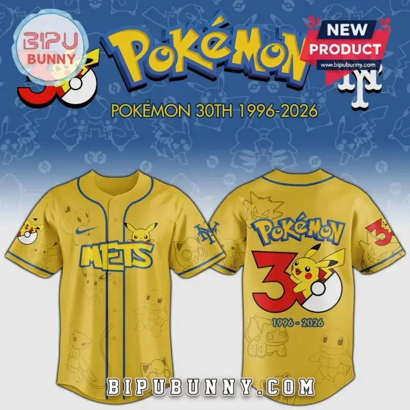 Limited Edition Pokémon 30Th Anniversary Baseball Jersey – Celebrate In Style! Image