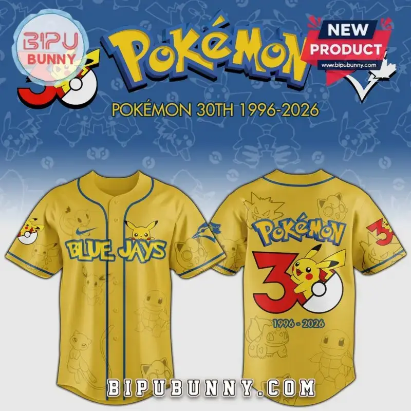 Limited Edition Pokémon 30Th Anniversary Blue Jays Jersey - Catch Yours Now! Image