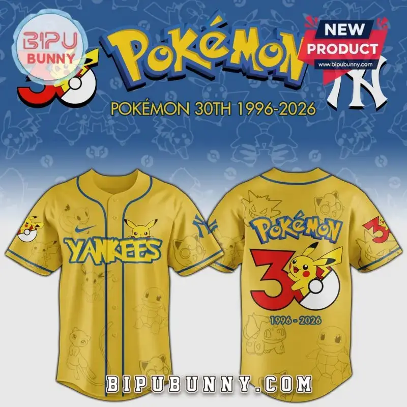 Limited Edition Pokémon 30Th Anniversary Yankees Jersey - Celebrate 1996-2026 In Style! Image