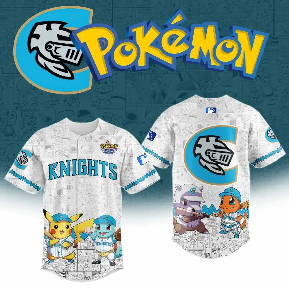 Limited Edition Pokémon Knights Baseball Jersey – Pikachu & Friends Design Image