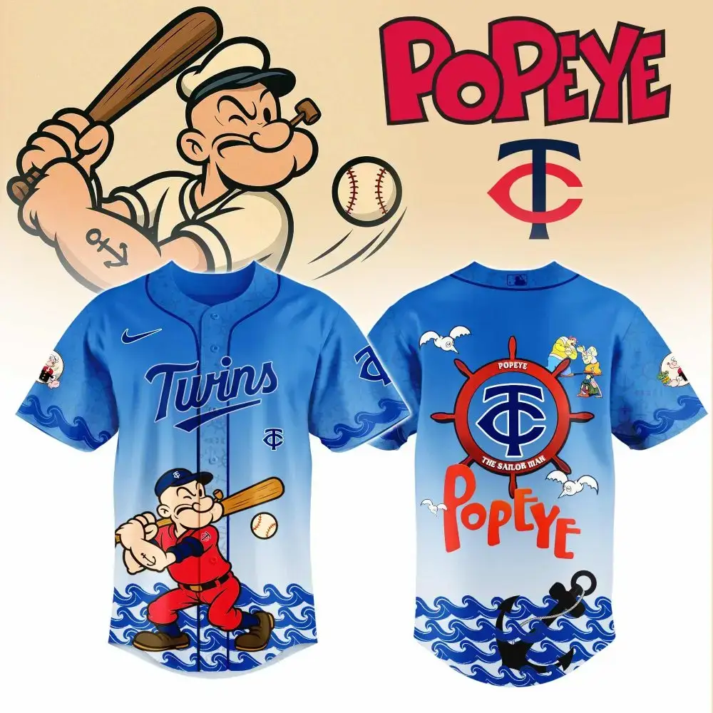 Limited Edition Popeye Baseball Jersey - Vintage Cartoon Style For Fans Image