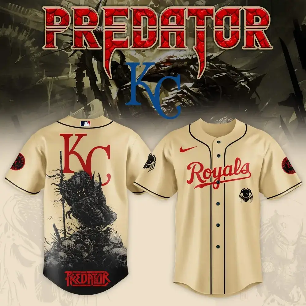 Limited Edition Predator-Themed Kc Royals Baseball Jersey – Bold & Unique Design Image