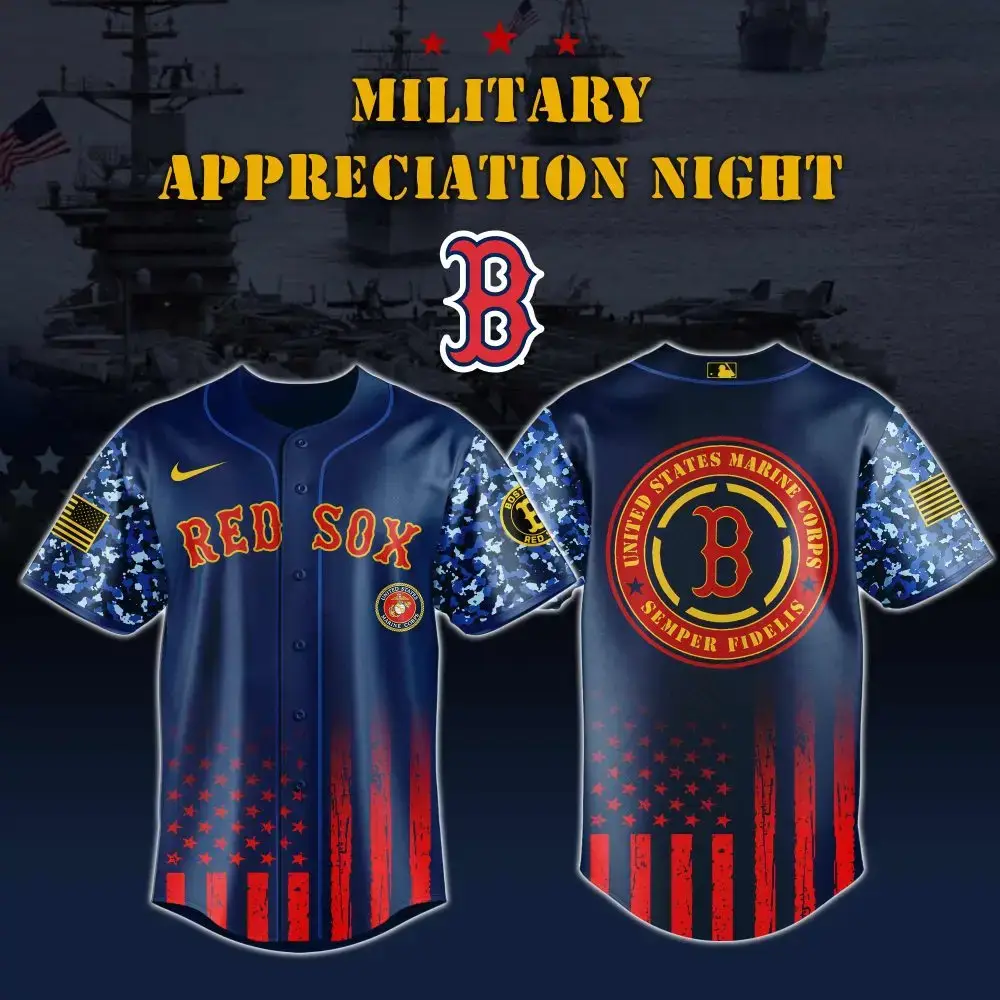 Limited Edition Red Sox Military Appreciation Jersey - Honor & Style Combined! Image