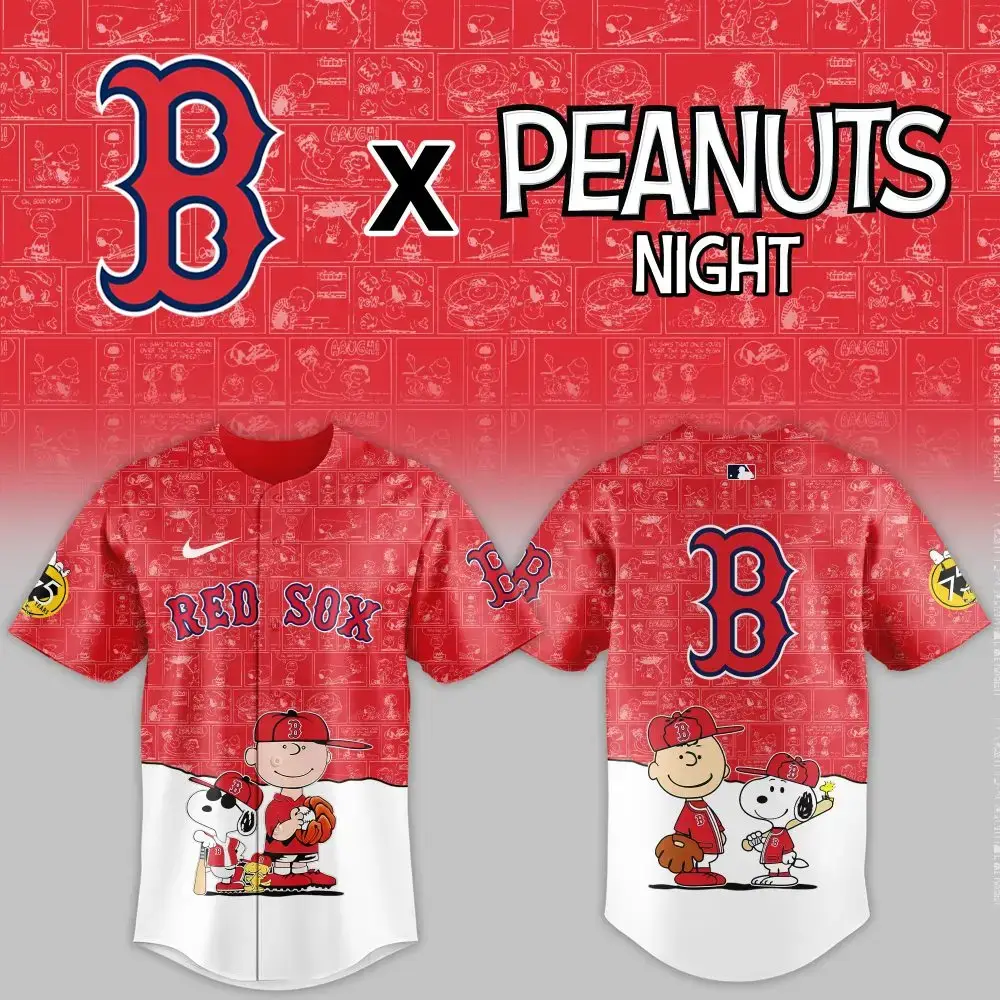 Limited Edition Red Sox X Peanuts Jersey – Celebrate With Snoopy & Charlie Brown! Image