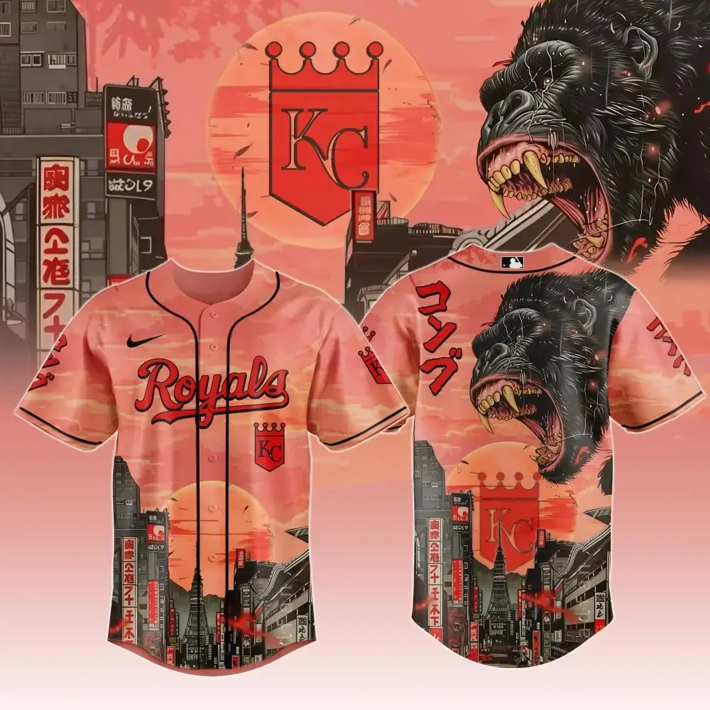 Limited Edition Royals Gorilla Graphic Baseball Jersey - Bold Urban Design Image