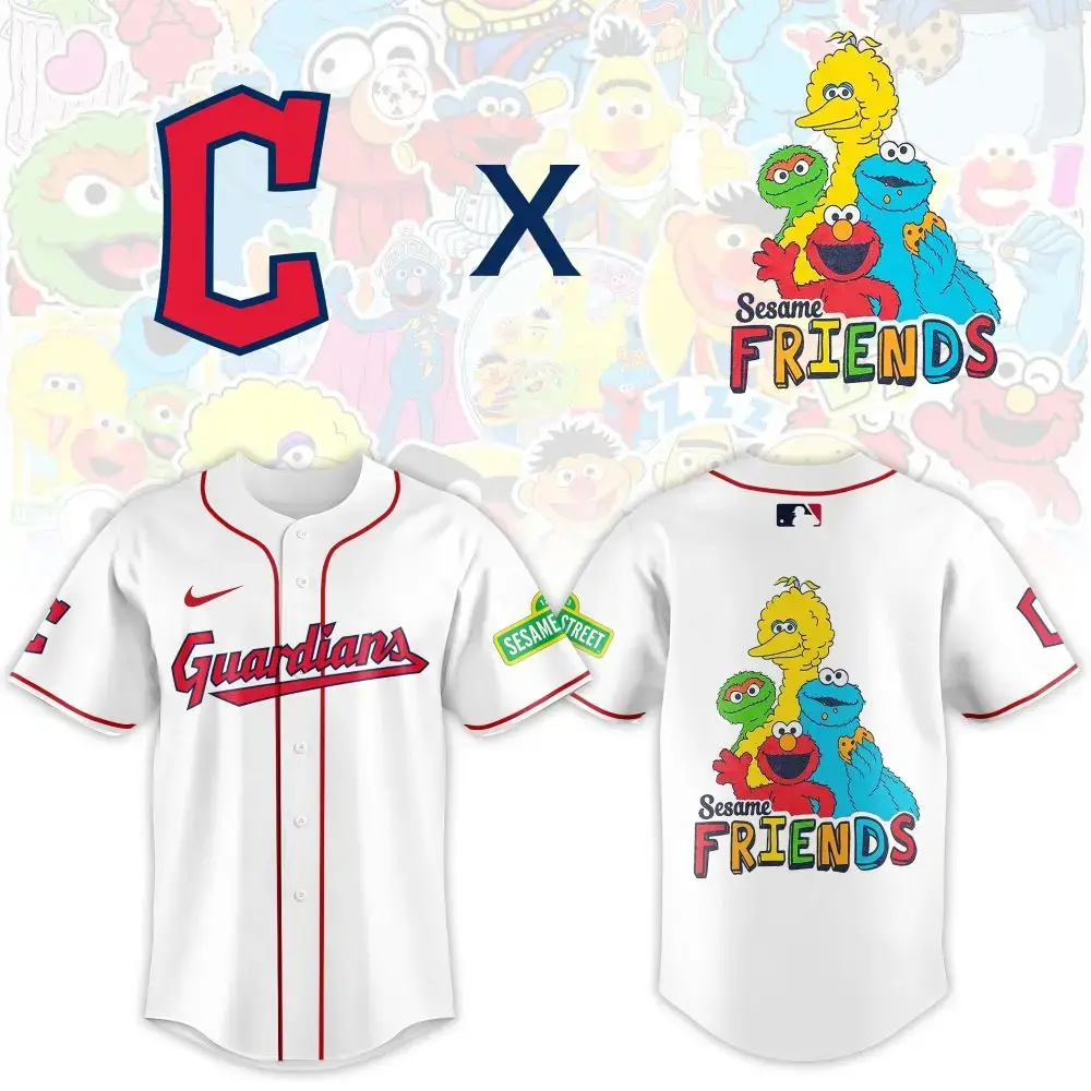 Limited Edition Sesame Street X Guardians Baseball Jersey - Fun & Collectible! Image