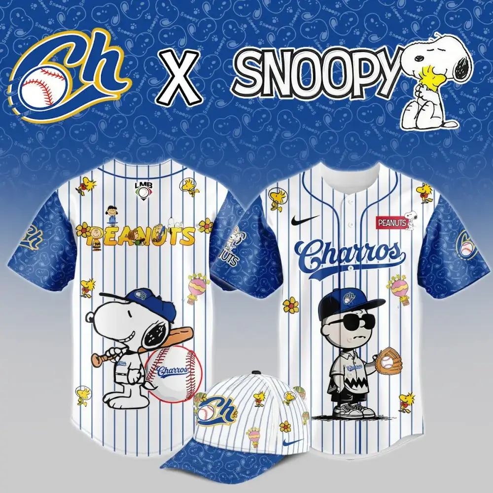 Limited Edition Snoopy X Charros Baseball Jersey - Peanuts Fan Collection Image