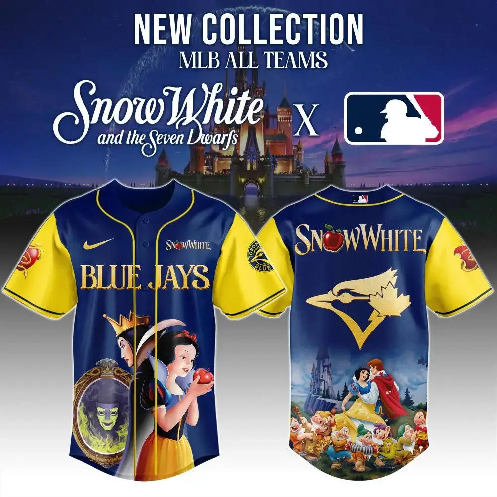 Limited Edition Snow White X Mlb Blue Jays Jersey – Collectible Disney Baseball Gear! Image
