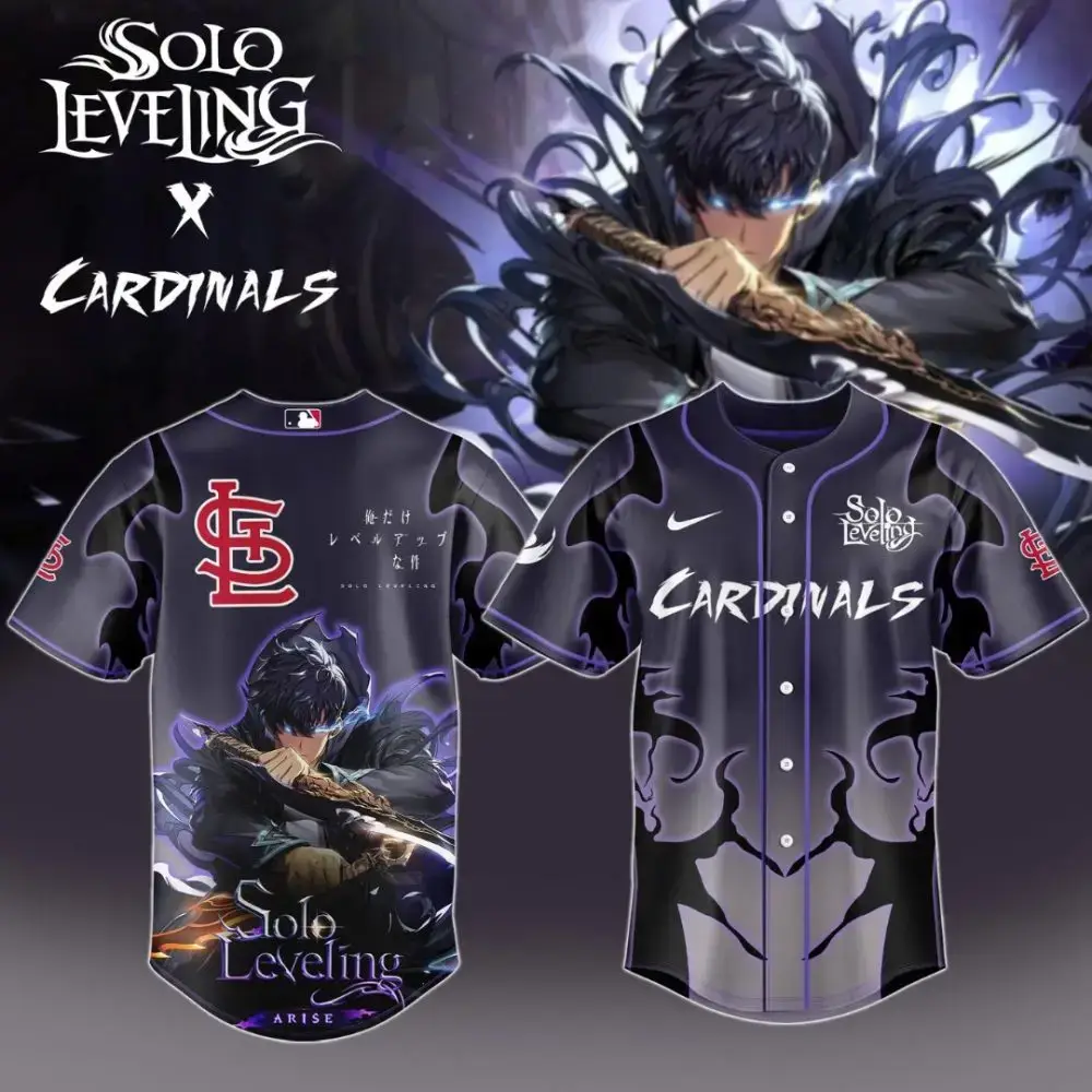 Limited Edition Solo Leveling X Cardinals Baseball Jersey - Anime Fan Must-Have! Image