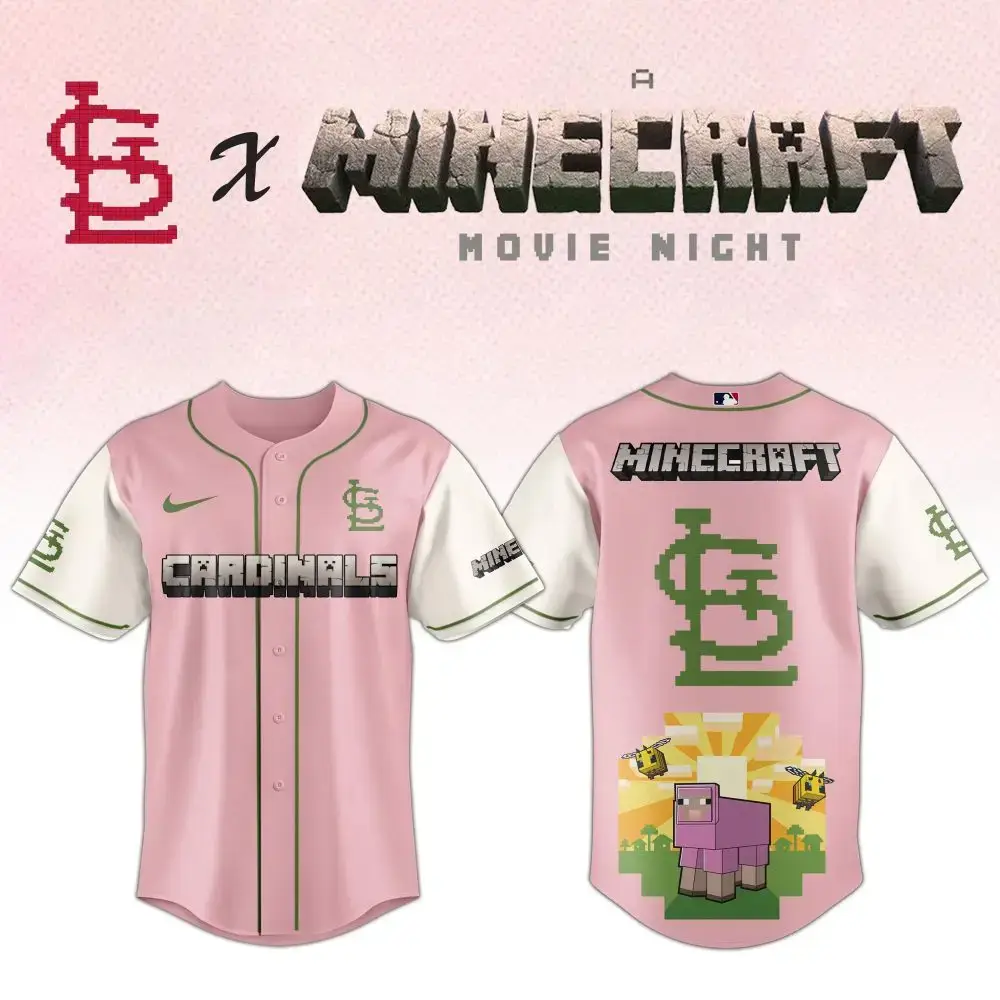Limited Edition St. Louis X Minecraft Pink Jersey – Perfect For Fans & Gamers! Image