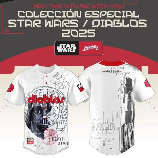 Limited Edition Star Wars/Diablos 2025 Baseball Jersey - May The 4Th Be With You! Image