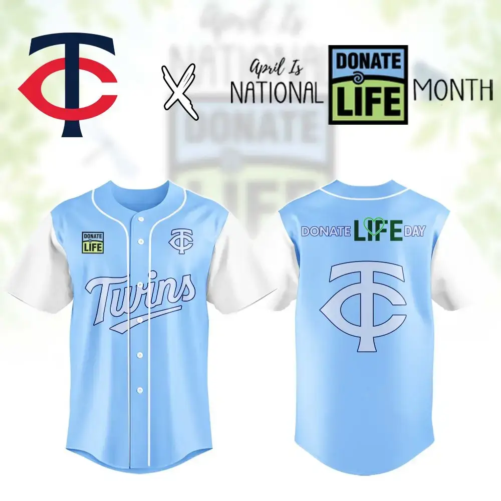 Limited Edition Twins Baseball Jersey - Support Donate Life Month! Image