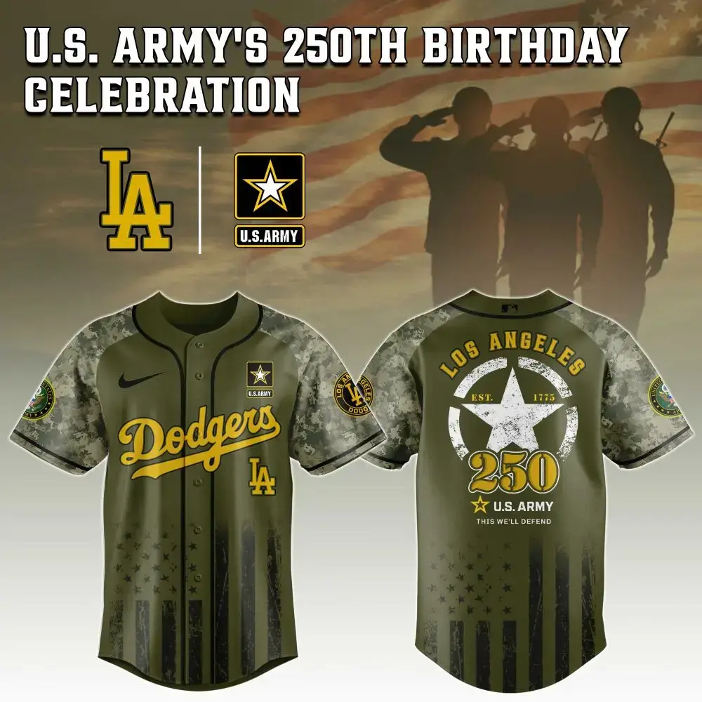 Limited Edition U.S. Army 250Th Anniversary Dodgers Jersey - Celebrate In Style! Image