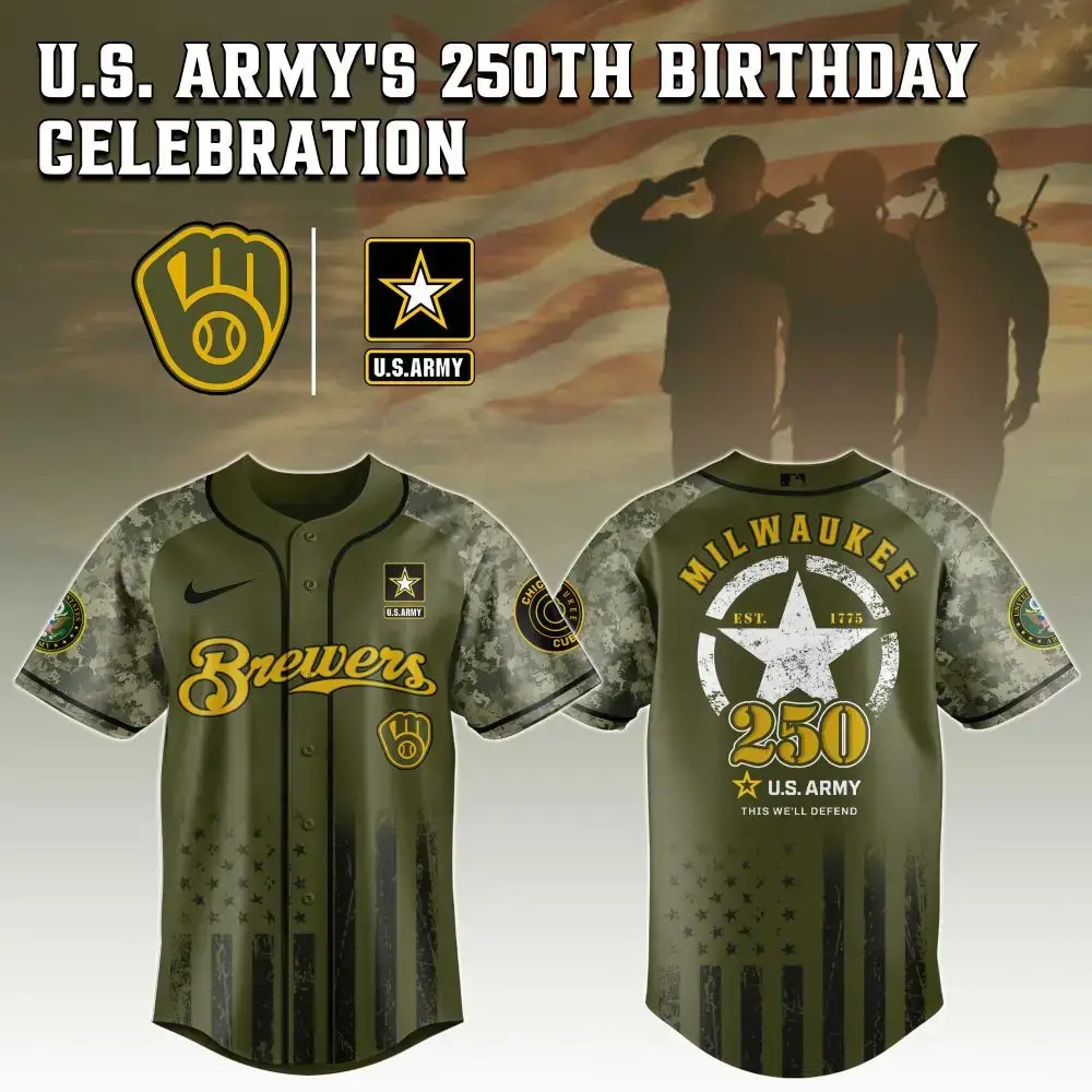 Limited Edition U.S. Army 250Th Milwaukee Brewers Camo Jersey - Celebrate In Style! Image