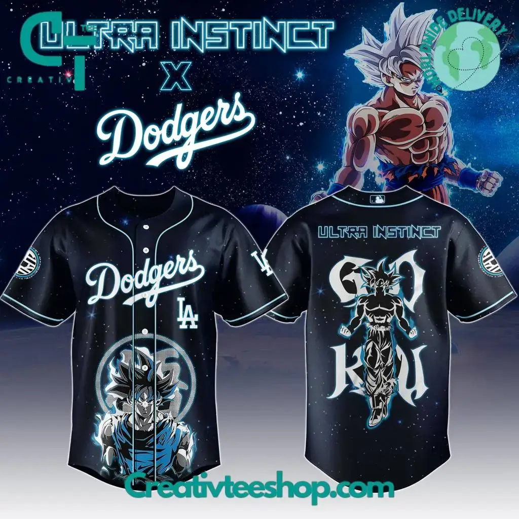 Limited Edition Ultra Instinct X Dodgers Jersey - Anime-Inspired Baseball Shirt Image