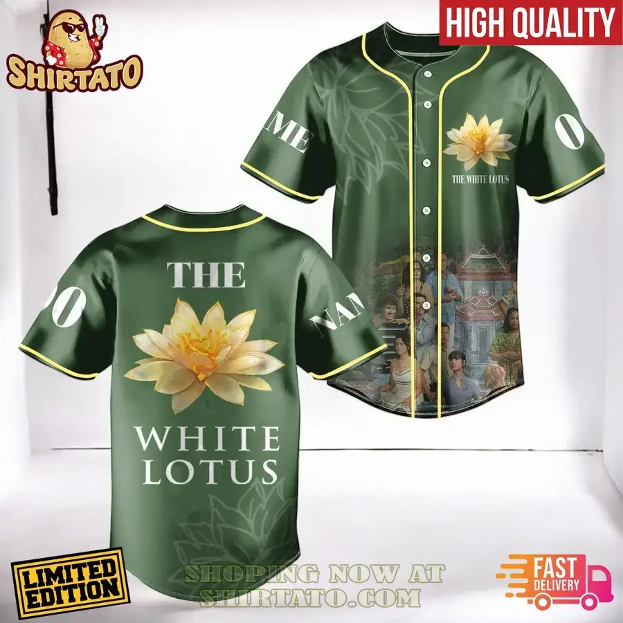 Limited Edition White Lotus Baseball Jersey - Custom Name & Number, Fast Delivery! Image