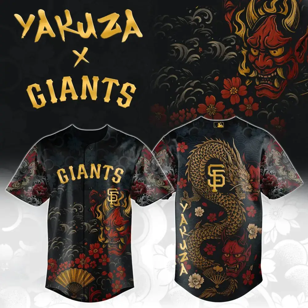 Limited Edition Yakuza X Giants Samurai Dragon Jersey – Bold, Stylish & Unique Design Image