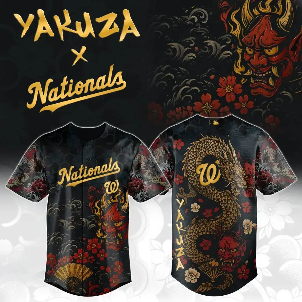 Limited Edition Yakuza X Nationals Stylish Dragon Jersey - Bold Design, Perfect For Fans! Image