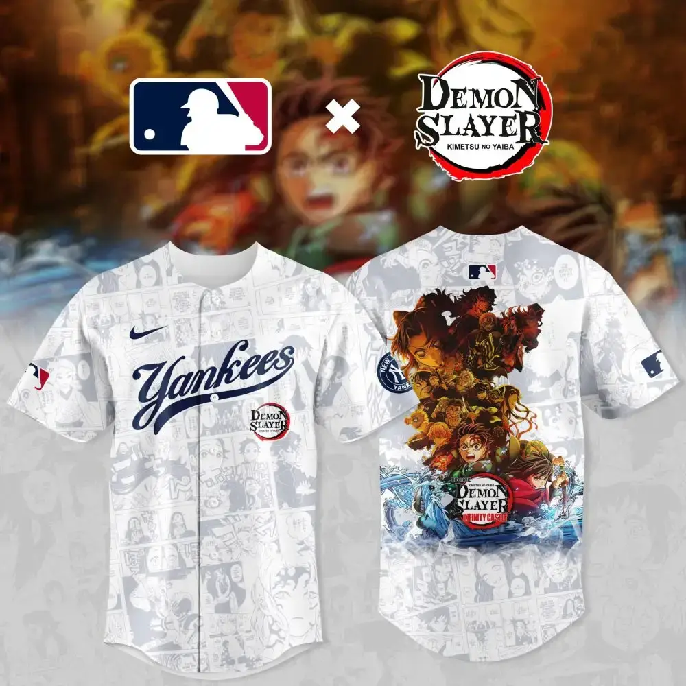 Limited Edition Yankees X Demon Slayer Jersey - Ultimate Fan Gear For Anime & Baseball Lovers! Image