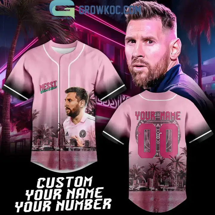 Lionel Messi Miami Personalized Baseball Jersey Image