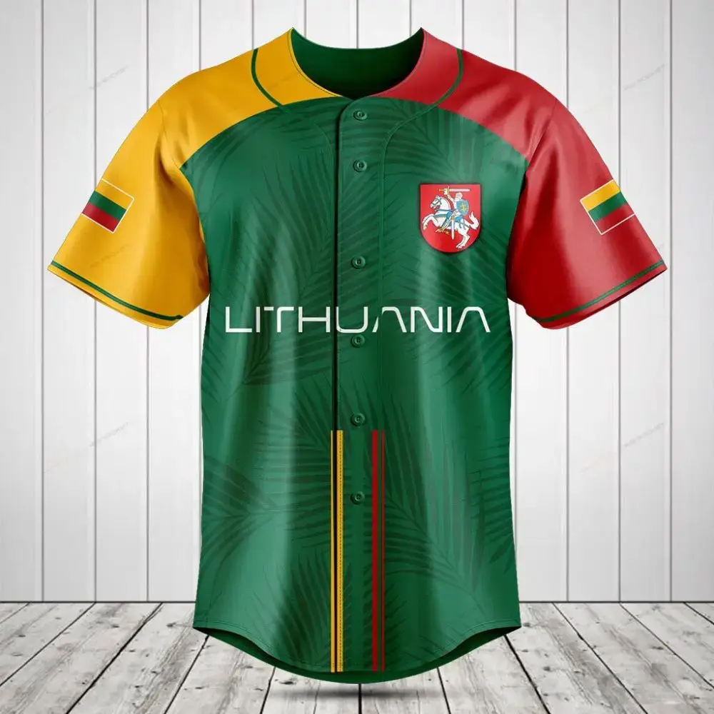 Lithuania Baseball Jersey - Stylish National Flag Design For Sports & Casual Wear Image