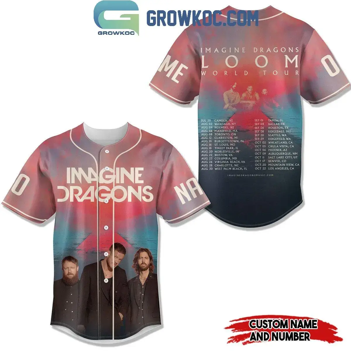 Loom World Tour Imagine Dragons 2024 Personalized Baseball Jersey Image