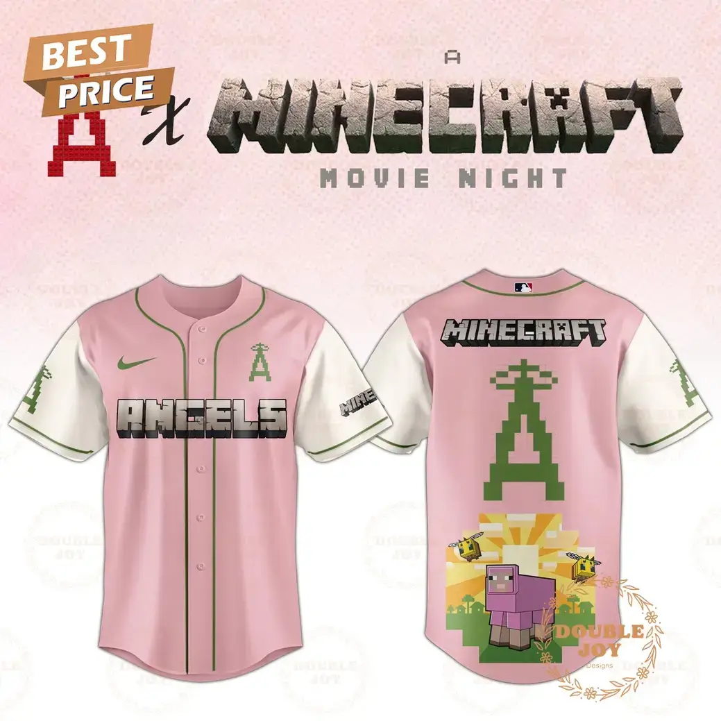 Los Angeles Angels 2025 A Minecraft Movie Night Special Edition Baseball Jersey Image