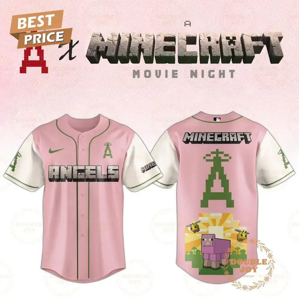 Los Angeles Angels 2025 A Minecraft Movie Night Special Edition Baseball Jersey Image