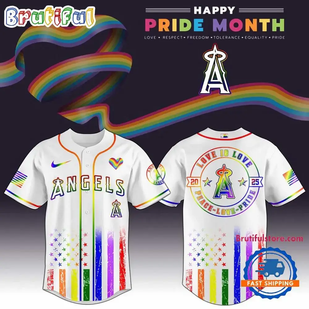 Los Angeles Angels 2025 Happy Pride Month Limited Edition Baseball Jersey Image