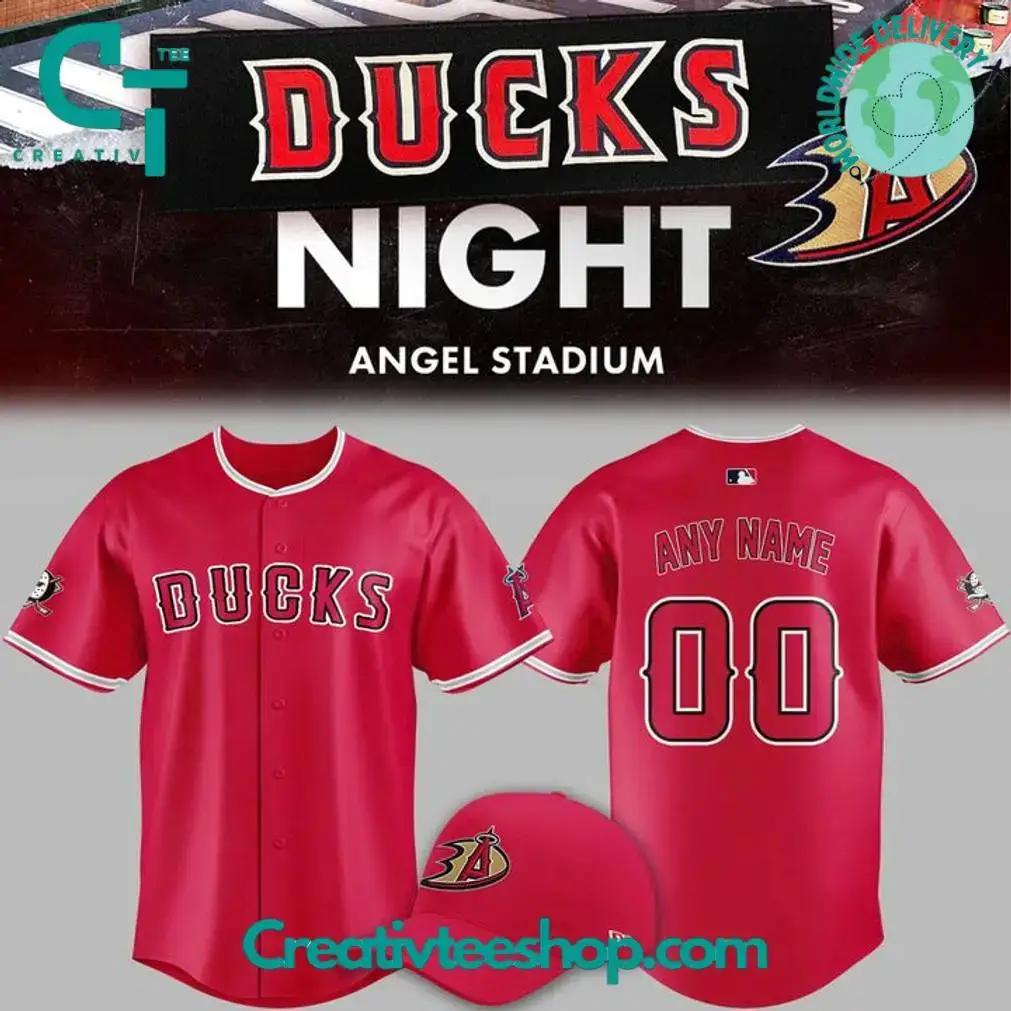Los Angeles Angels Ducks Night Limited Edition Baseball Jersey Image