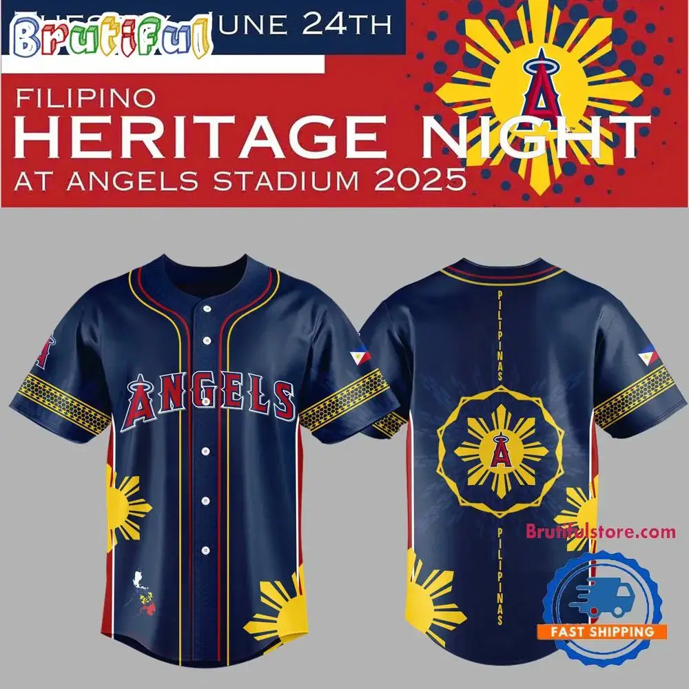 Los Angeles Angels Filipino Heritage Night Baseball Jersey Image