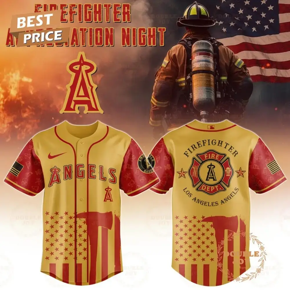 Los Angeles Angels Firefighter Appreciation Night 2025 Limited Edition Baseball Jersey Image