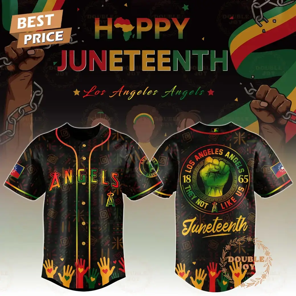 Los Angeles Angels Happy Juneteenth They Not Like Us Limited Edition Baseball Jersey Image