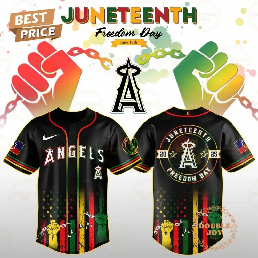 Los Angeles Angels Juneteenth Freedom Day 2025 Special Edition Baseball Jersey Image