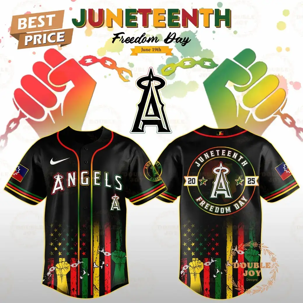 Los Angeles Angels Juneteenth Freedom Day 2025 Special Edition Baseball Jersey Image