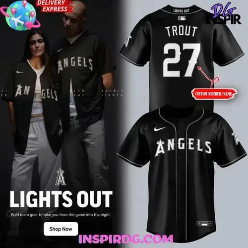 Los Angeles Angels Lights Out Black Special Baseball Jersey Image