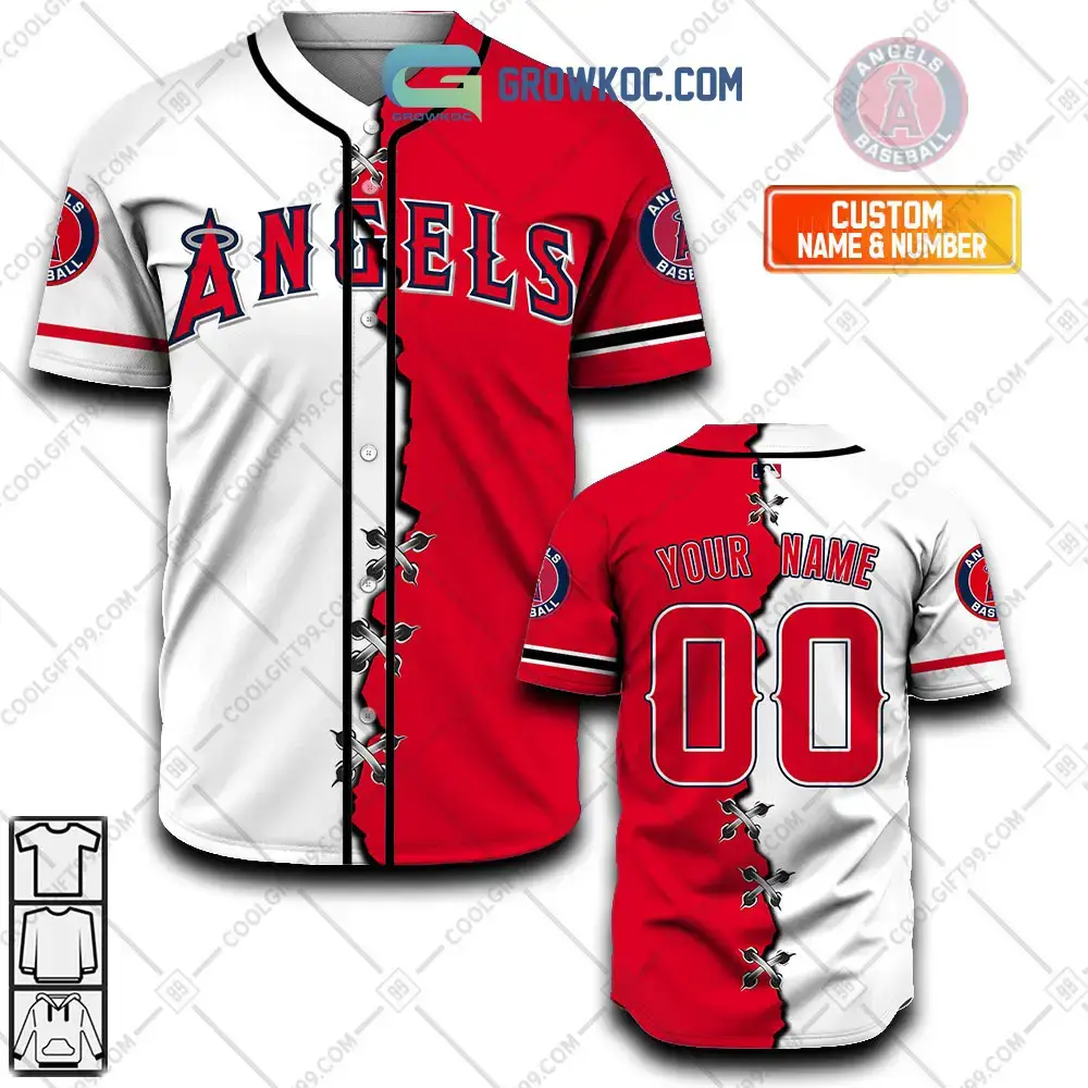 Los Angeles Angels MLB Personalized Mix Baseball Jersey Image