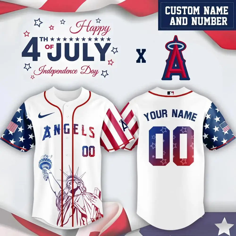 Los Angeles Angels Mlb X Bluey And Bingo Special Edition Custom Baseball Jersey Image