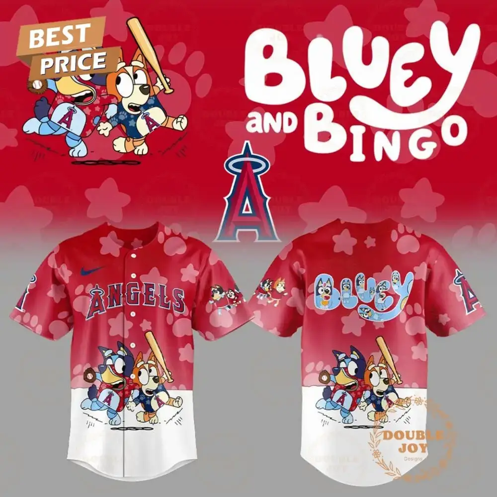 Los Angeles Angels Mlb X Bluey Night 2025 Limited Edition Baseball Jersey Image