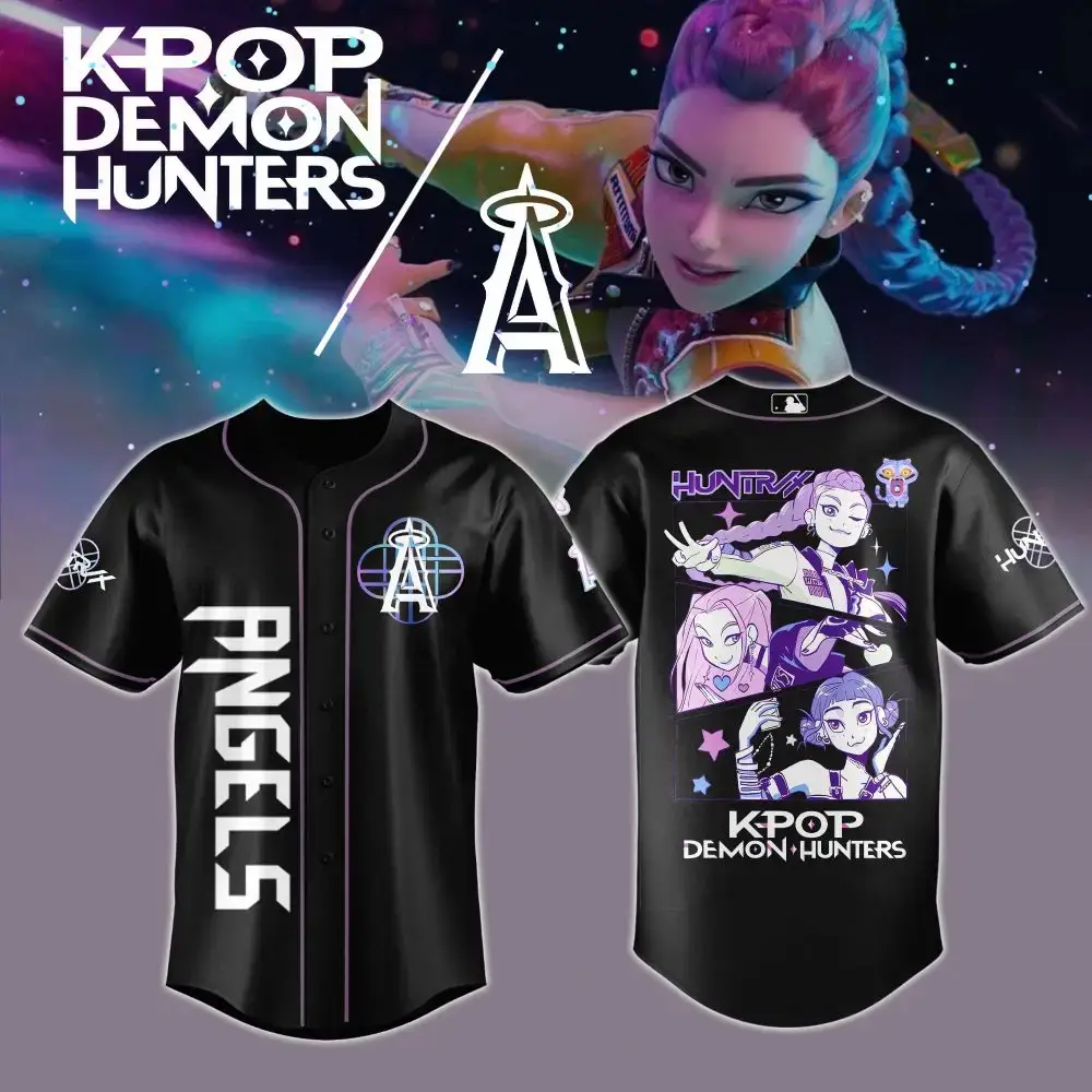 Los Angeles Angels Mlb X Kpop Demon Hunters Custom Baseball Jersey Image