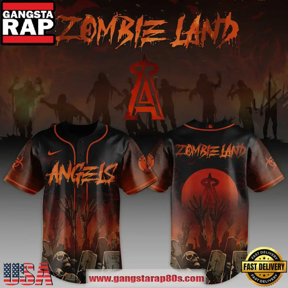 Los Angeles Angels MLB x Zombie Land Unique Design Baseball Jersey Image