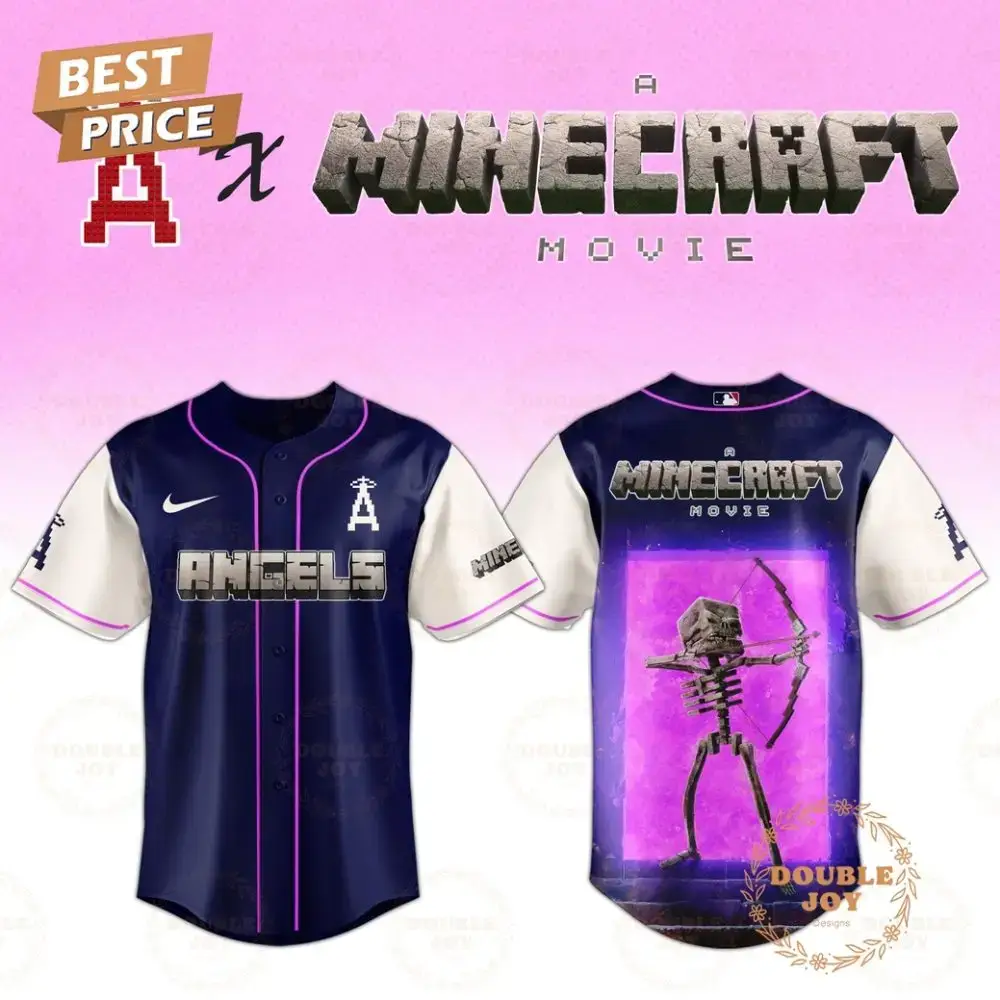 Los Angeles Angels Skeleton A Minecraft Movie 2025 Special Edition Baseball Jersey Image