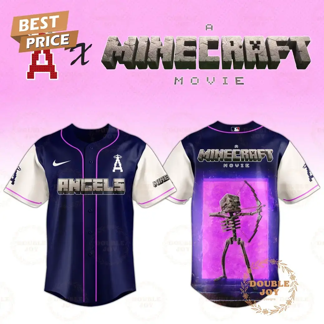 Los Angeles Angels Skeleton A Minecraft Movie 2025 Special Edition Baseball Jersey Image