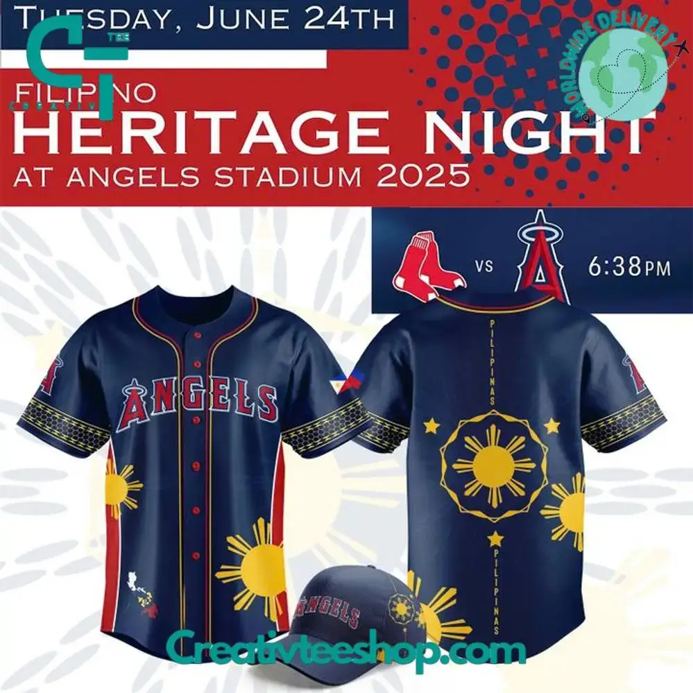 Los Angeles Angels X 2025 Filipino Heritage Night Special Baseball Jersey Image