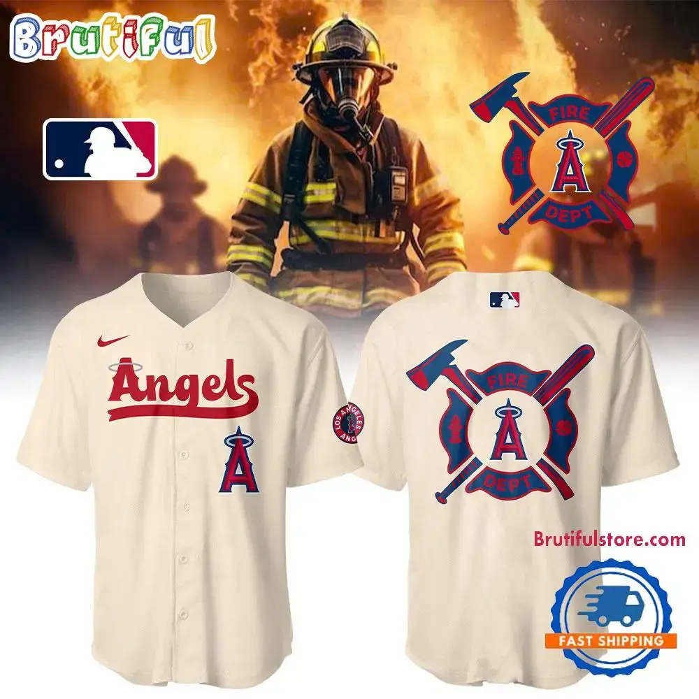 Los Angeles Angels X Firefighter Appreciation Night 2025 3D Print Baseball Jersey Image