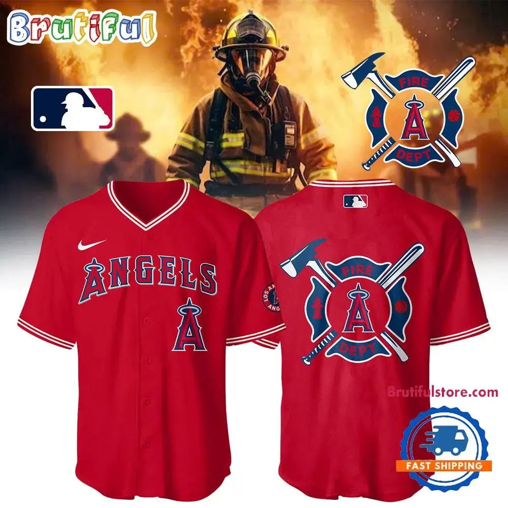 Los Angeles Angels X Firefighter Appreciation Night Limited Edition Baseball Jersey Image