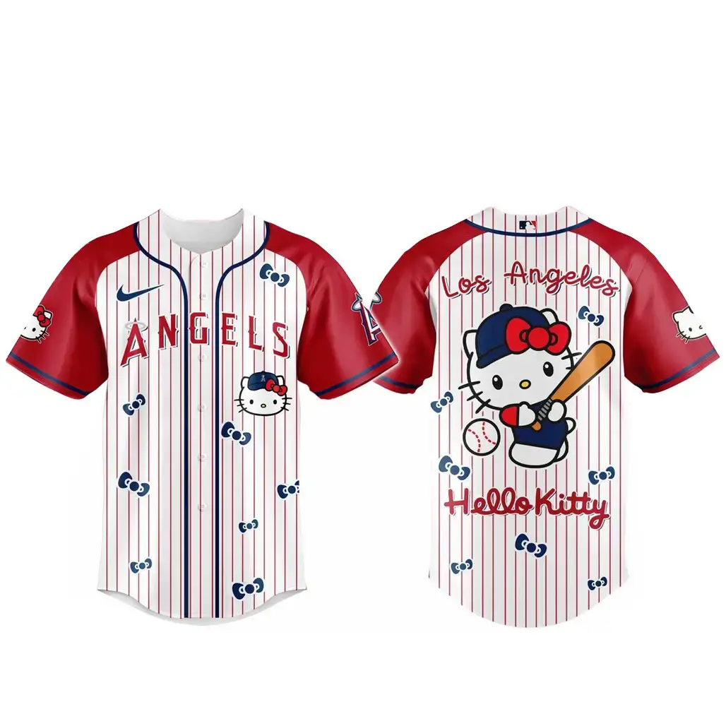 Los Angeles Angels x Hello Kitty 2026 And Sanrio World Baseball Jersey Image