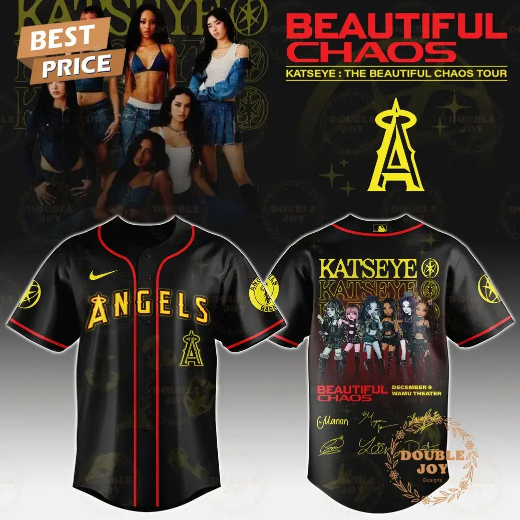 Los Angeles Angels x Katseye "The Beautiful Chaos Tour" 2025 Baseball Jersey Image