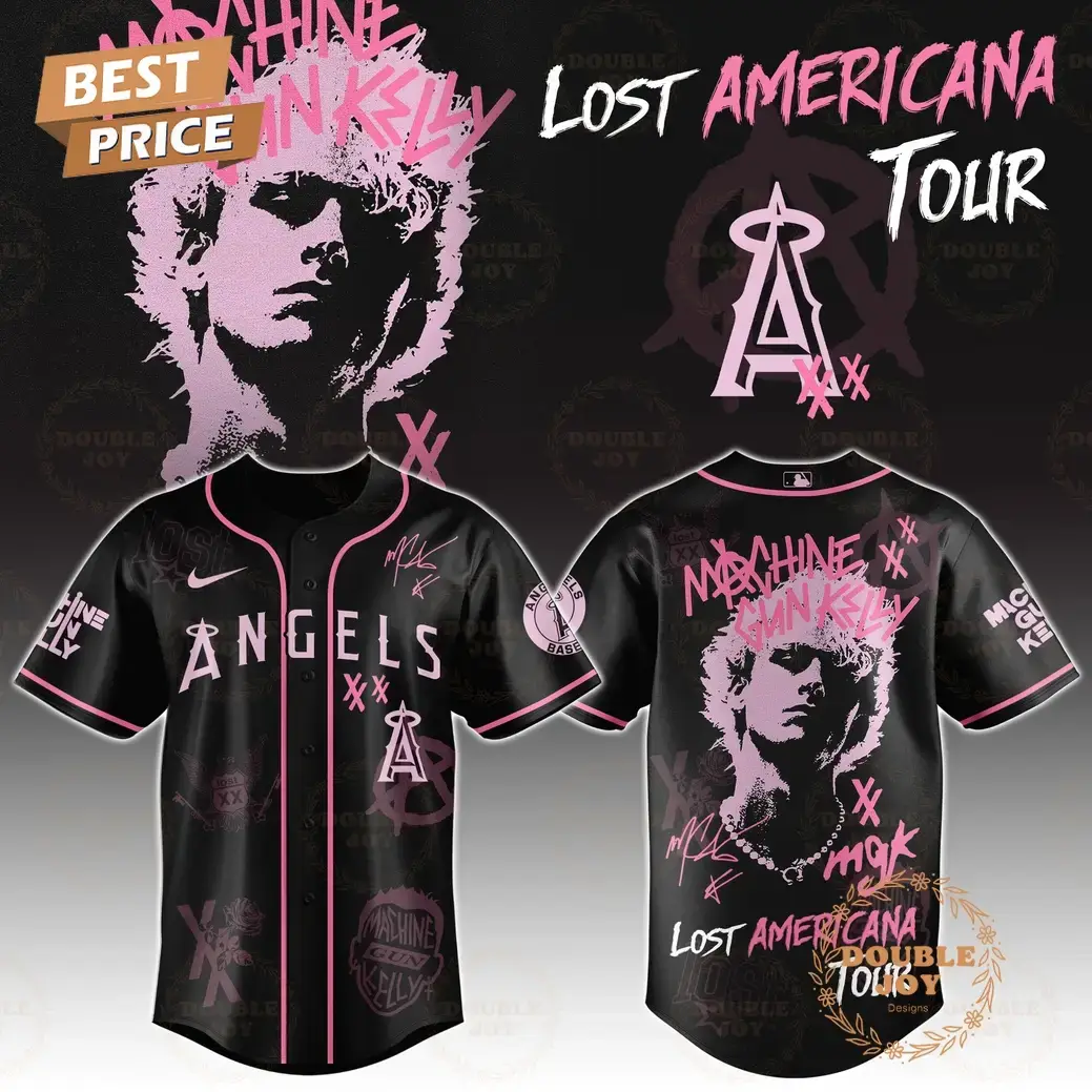 Los Angeles Angels x MGK Tour 2025 The Lost Americana Baseball Jersey Image