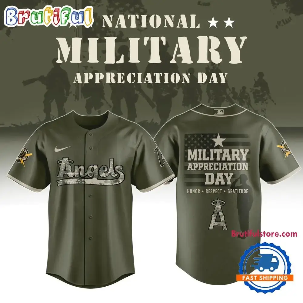 Los Angeles Angels X Military Appreciation Day 2025 Baseball Jersey Image